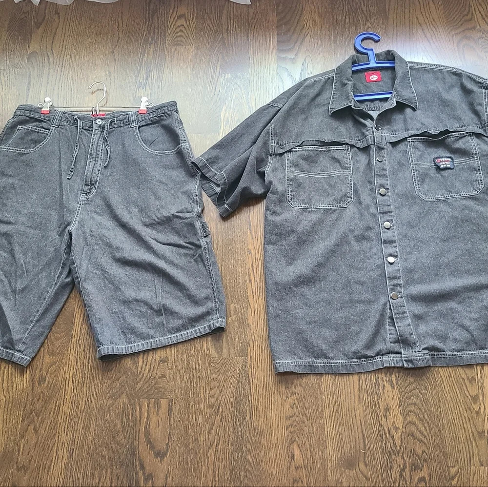 Vintage  Godbody men's denim shirts with shorts sz.38